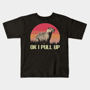 Urban Rodent Parade Capybara Charm, OK I Pull Up Tee Collection Kids T-Shirt